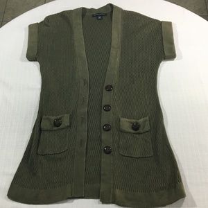 Banana Republic Olive Green Short Sleeve Cardigan